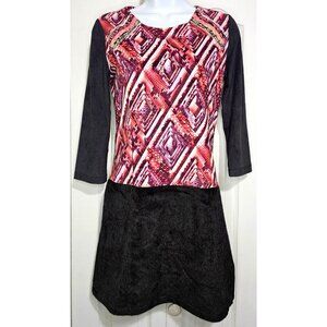 Custo Barcelona Ser Supersonic Mini Dress Geometric Graphic Faux Fur Y2K Mod 1